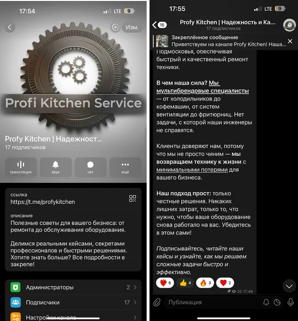Скриншот из проекта — Profi Kitchen
